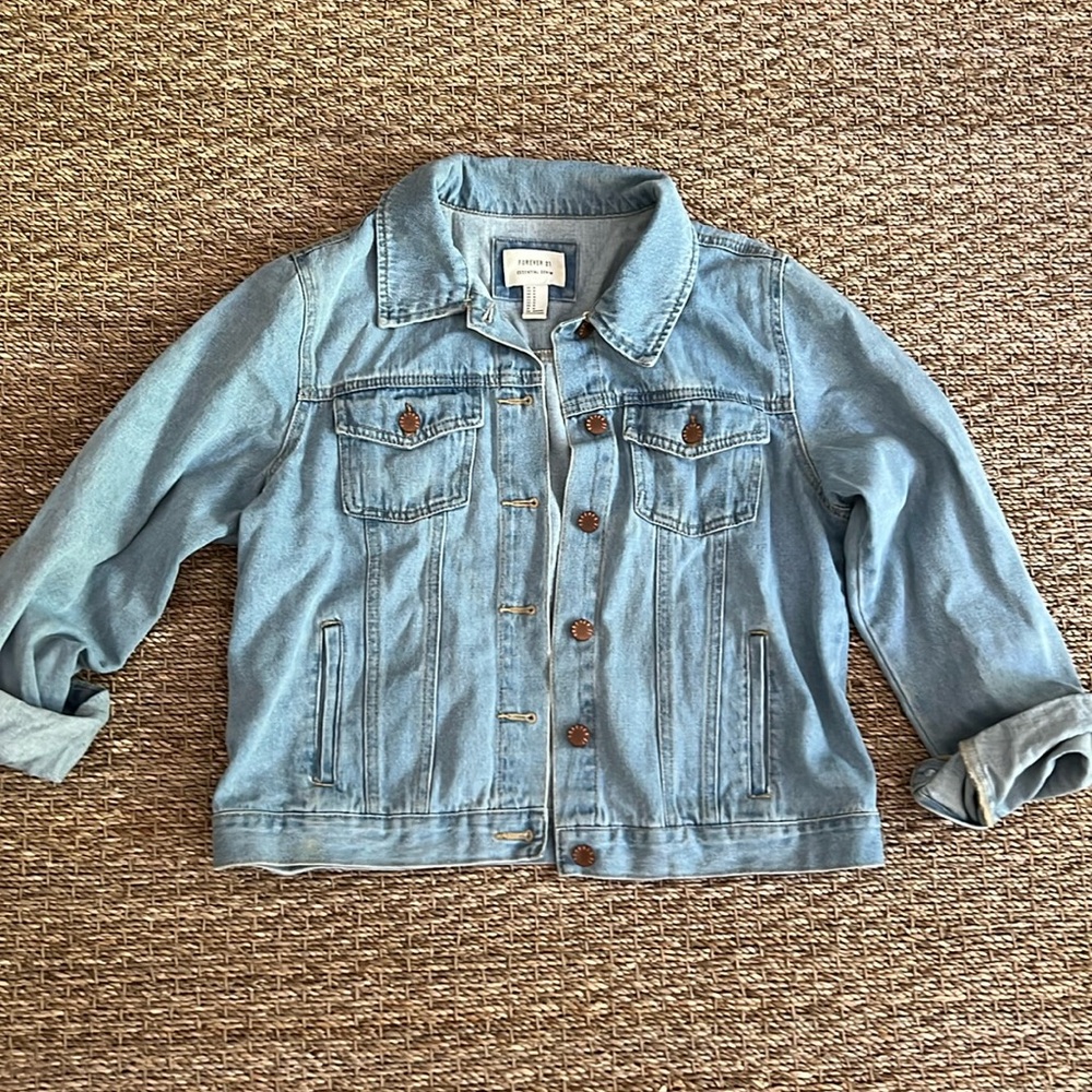 Light Blue Denim Forever 21 Jacket Womens Size Medium